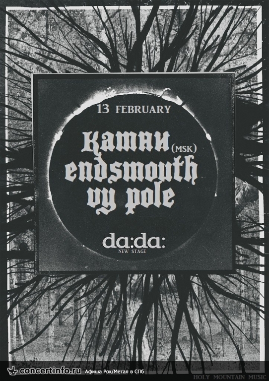 KAMНИ - ENDSMOUTH - VY POLE 13 февраля 2014, концерт в da:da:, Санкт-Петербург