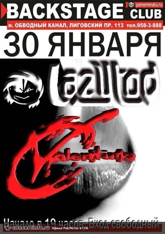 LAZYTOD / Valen`TIME 30 января 2014, концерт в BACKSTAGE, Санкт-Петербург