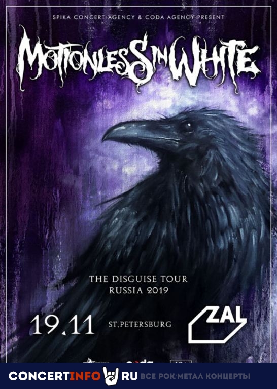 Motionless in White 19 ноября 2019, концерт в ZAL, Санкт-Петербург