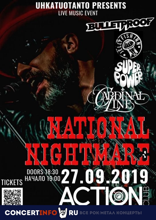 National Nightmare, Superpower 27 сентября 2019, концерт в Action Club, Санкт-Петербург