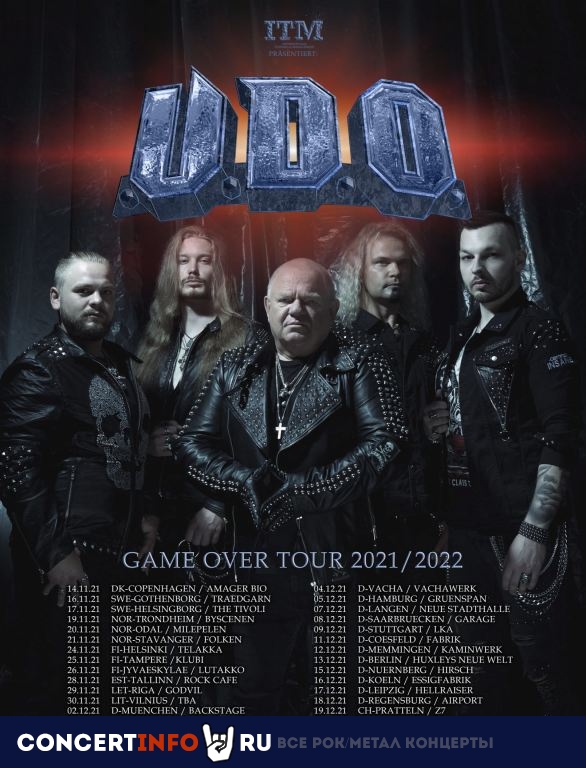 U.D.O. 11 февраля 2022, концерт в Aurora, Санкт-Петербург