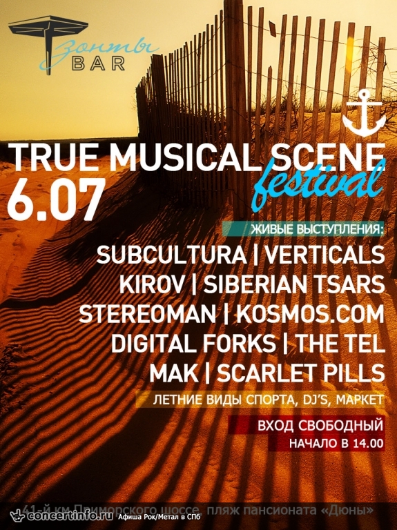 TRUE MUSICAL SCENE festival @ ЗОНТЫBAR 6 июля 2013, концерт в Опен Эйр СПб и область, Санкт-Петербург