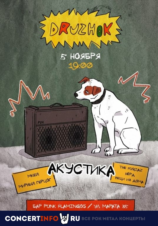 Дружок live (Акустика) 5 ноября 2022, концерт в Punk Flamingos, Санкт-Петербург