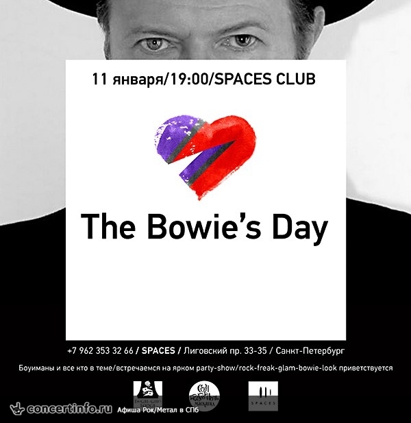 Боуи-вечеринка The Bowie`s Day 11 января 2014, концерт в Spaces, Санкт-Петербург