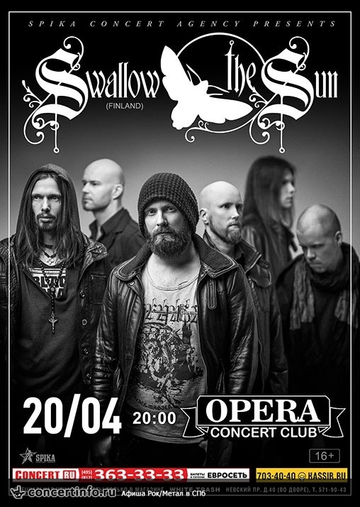 SWALLOW THE SUN (Fin) 20 апреля 2016, концерт в Opera Concert Club, Санкт-Петербург