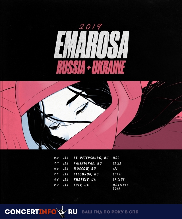 Emarosa 22 января 2019, концерт в MOD, Санкт-Петербург