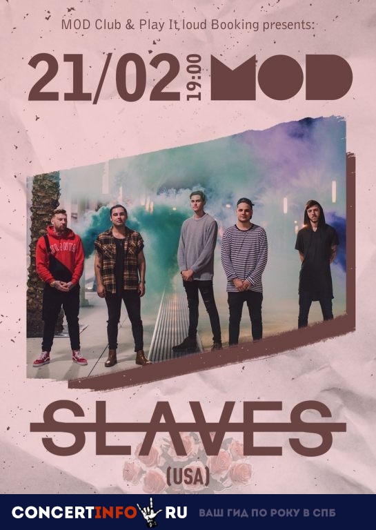 SLAVES 21 февраля 2019, концерт в MOD, Санкт-Петербург
