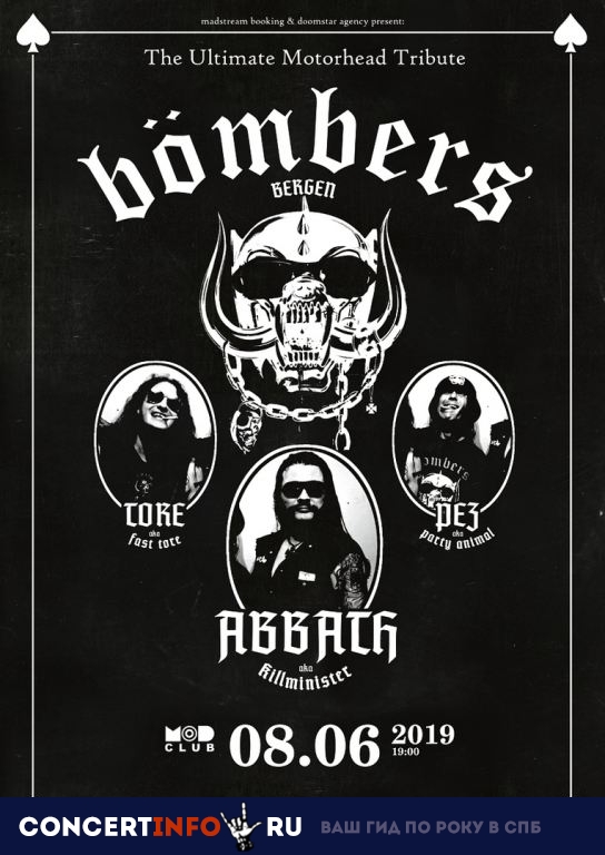 Bombers (by Abbath) 8 июня 2019, концерт в MOD, Санкт-Петербург